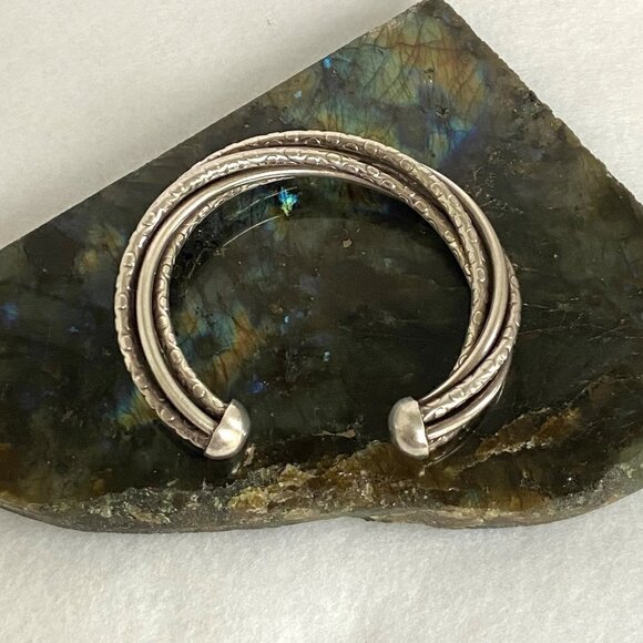 Sterling Silver 925 Heavy Chunky Twisted 5 Band Woven Cuff Bracelet Sz 6.5" 40g - Picture 4 of 16